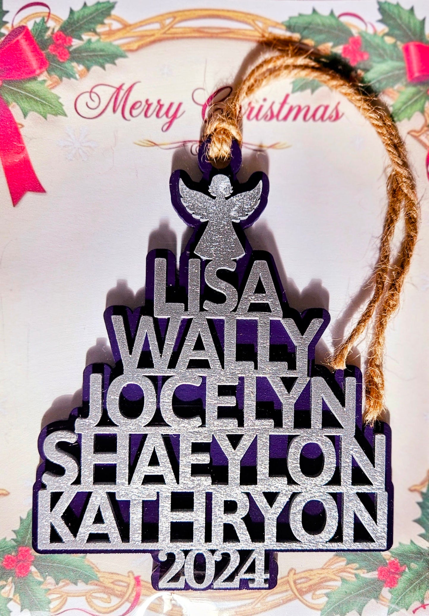 Custom Family Christmas Tree Ornament