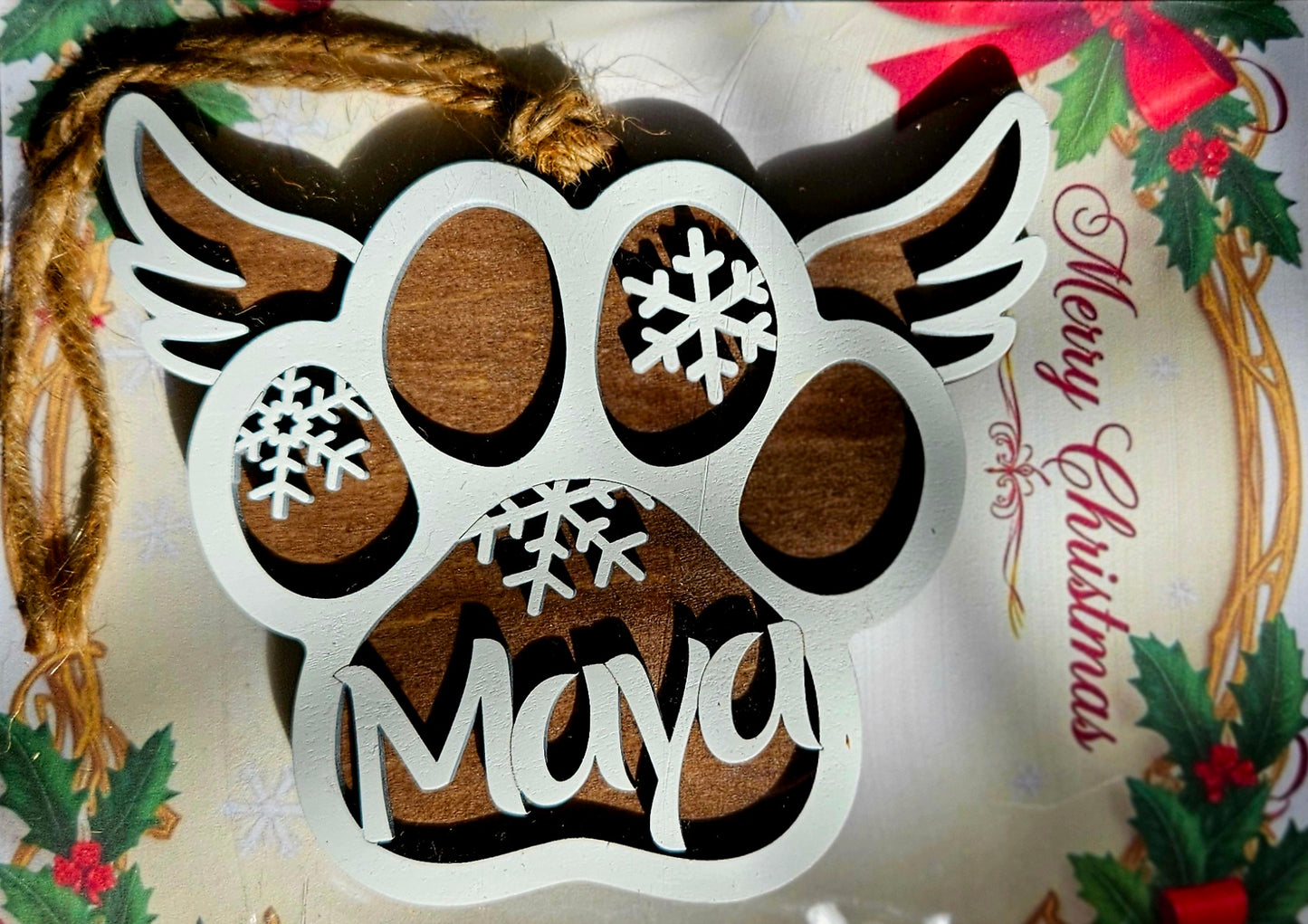 Custom Paw Print Christmas Ornament