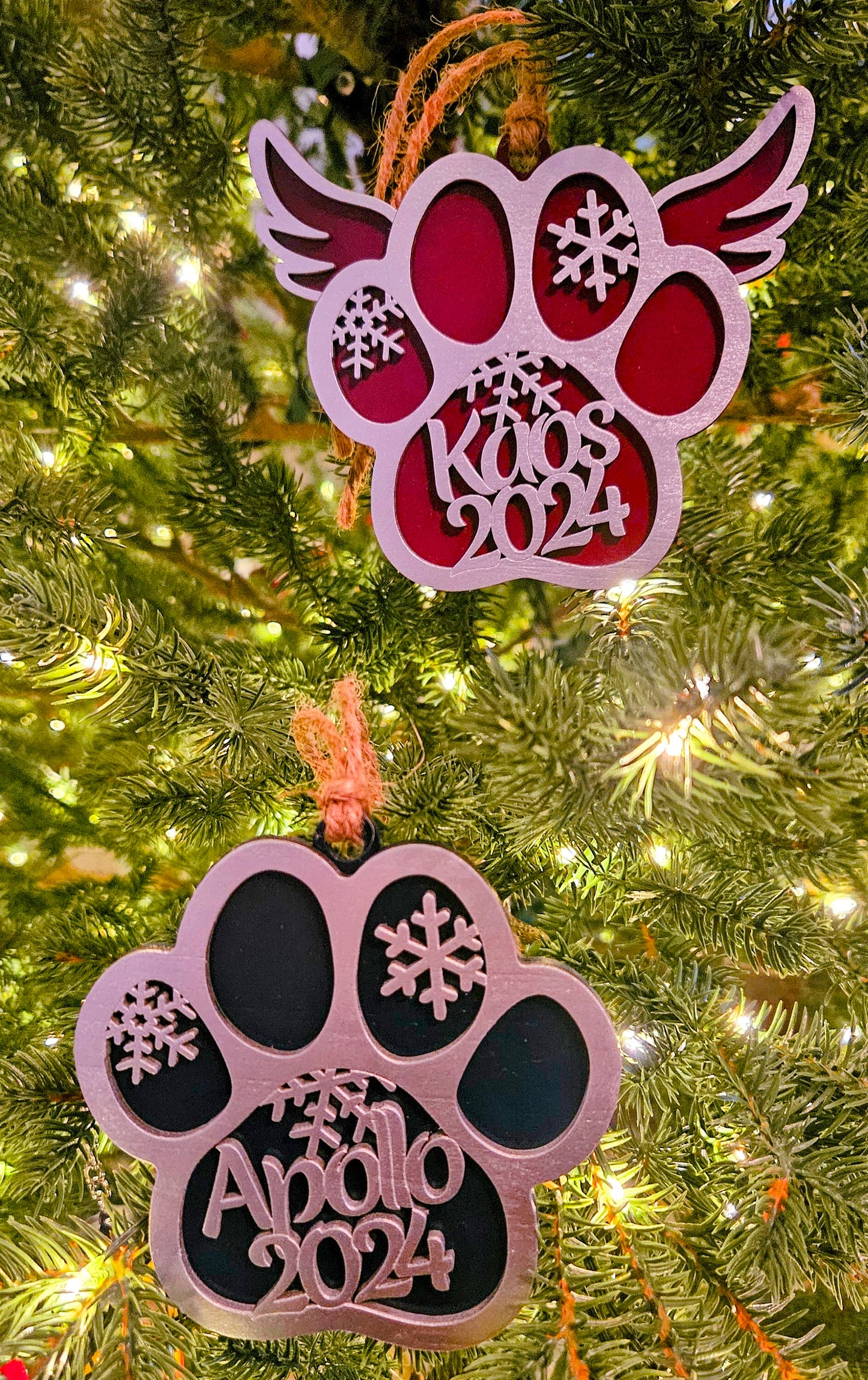 Custom Paw Print Christmas Ornament