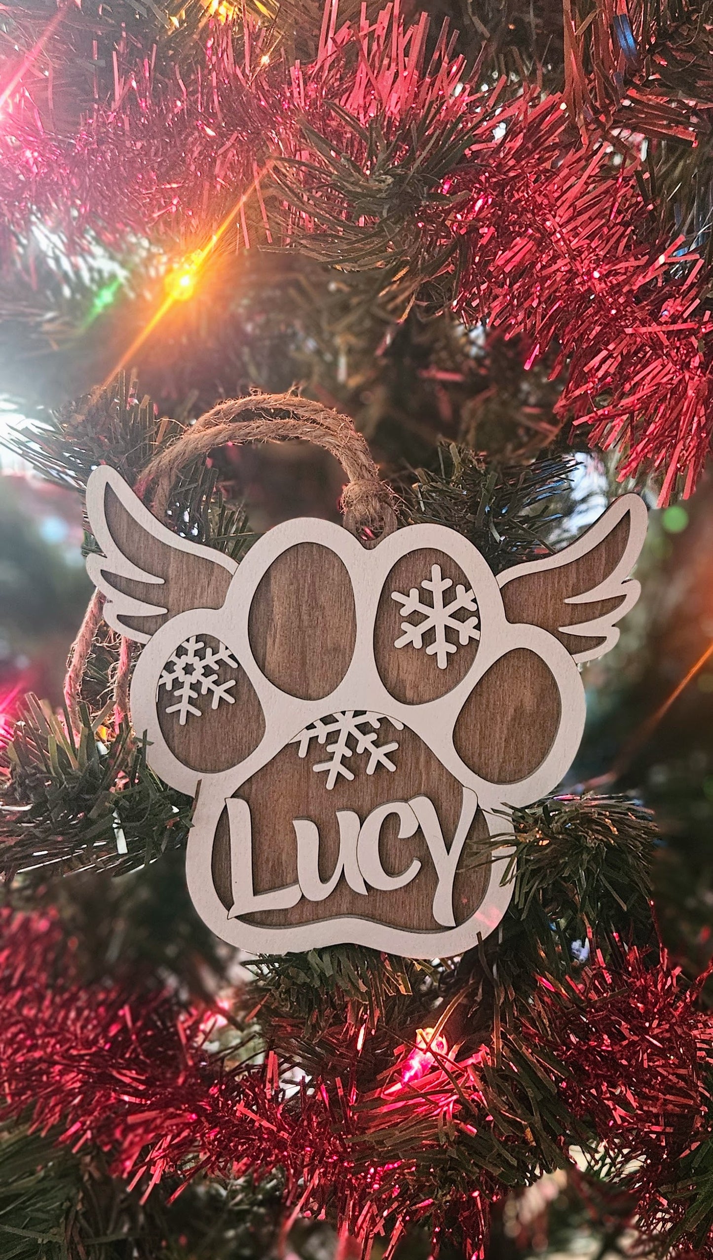 Custom Paw Print Christmas Ornament