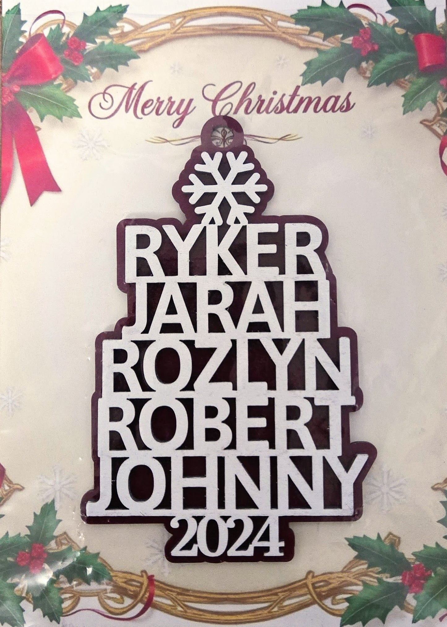 Custom Family Christmas Tree Ornament
