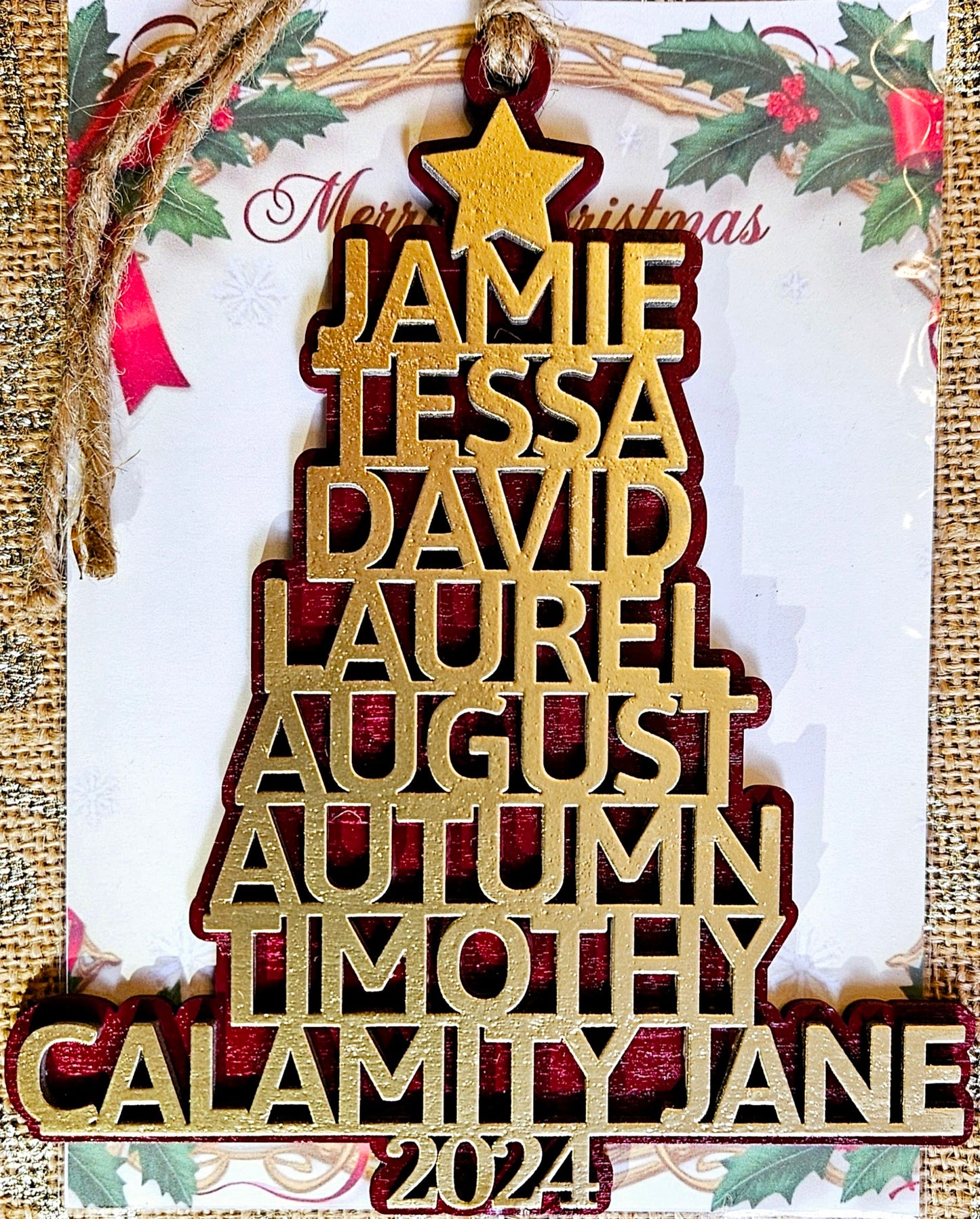 Custom Family Christmas Tree Ornament