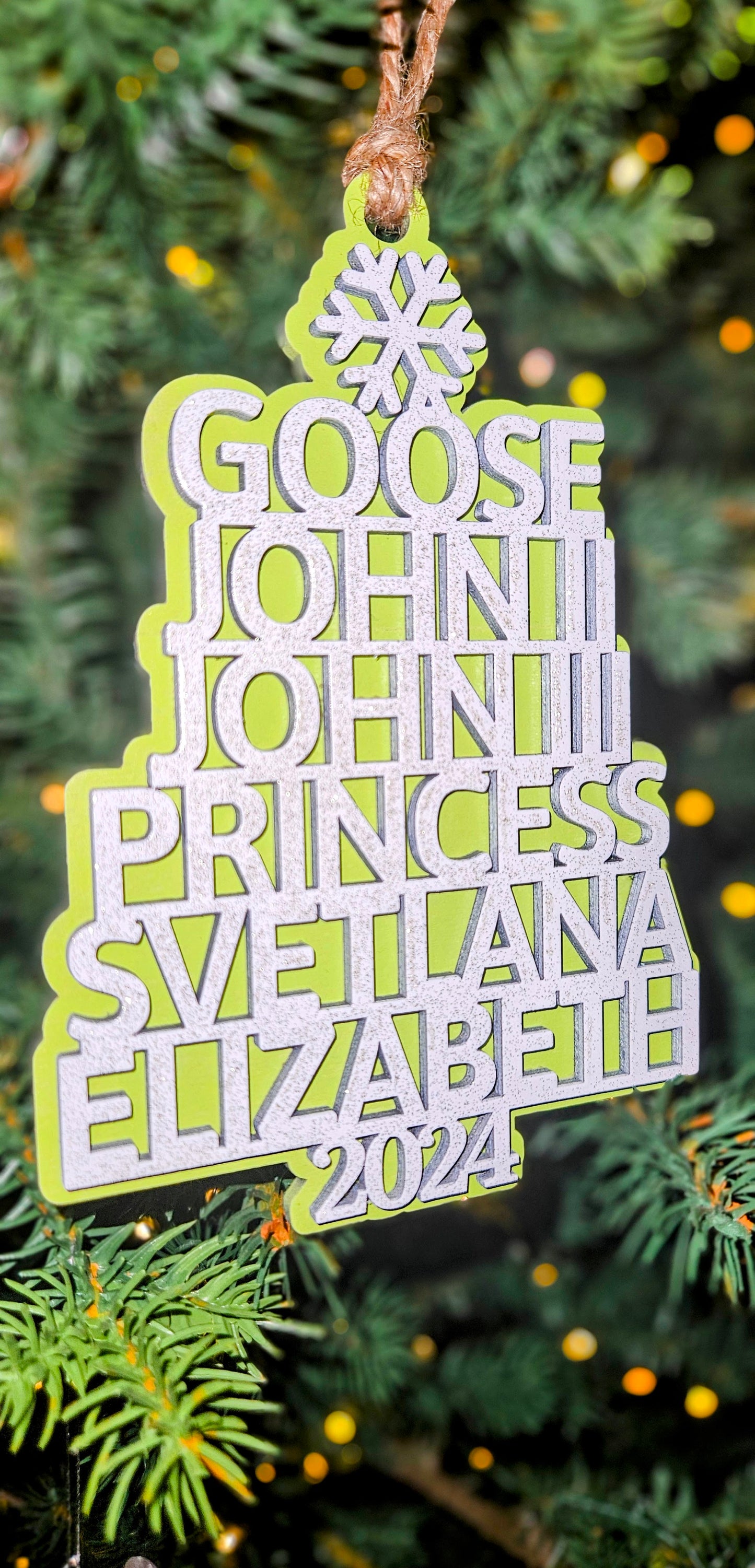 Custom Family Christmas Tree Ornament